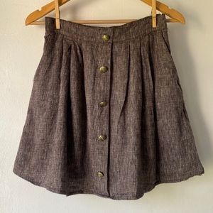 Tuesday Bassen SMALL Brown Linen Scout Skirt